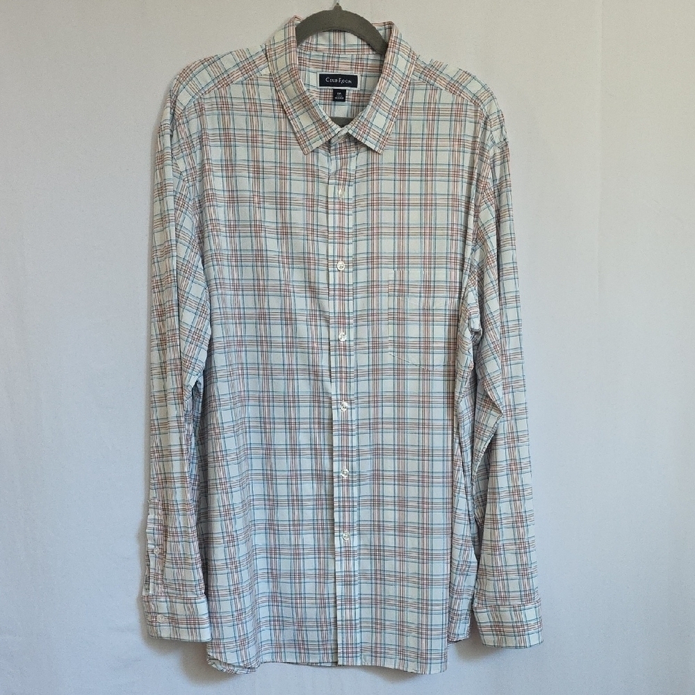 Club Room Blue, Pink & White Check Mens Shirt. Size XXL